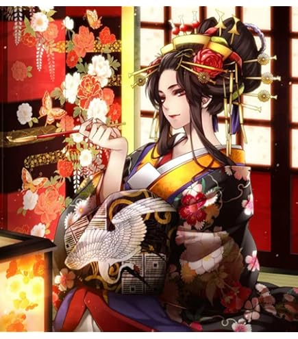 Amazon | Weiniuniu5Dダイヤモンド塗装キット日本の美しい花魁女人気